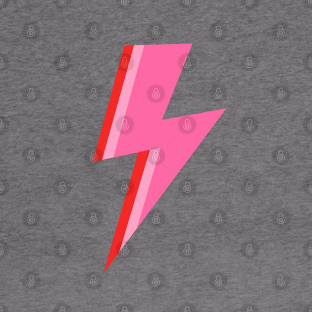 Pink and Red Striped Lightning Strike by OneThreeSix